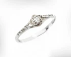 Floral Solitaire with Accents Ring 1.5ct Round Cut Moissanite White Gold Plated