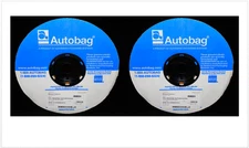 (2) Autobag Rolls of 3250 Auto Bags Poly Bags Clear/Pink 2.5 x 3.75 