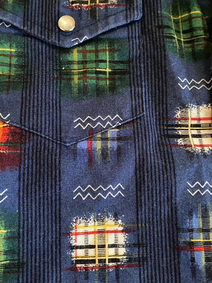 Camisa de Colección Roper Western JUVENTUD 5 Cuadros Patchwork Snap Rodeo Vaquero Años 90 Foto 4 de 4