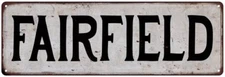 FAIRFIELD Vintage Look Rustic Metal Sign City State 106180041230