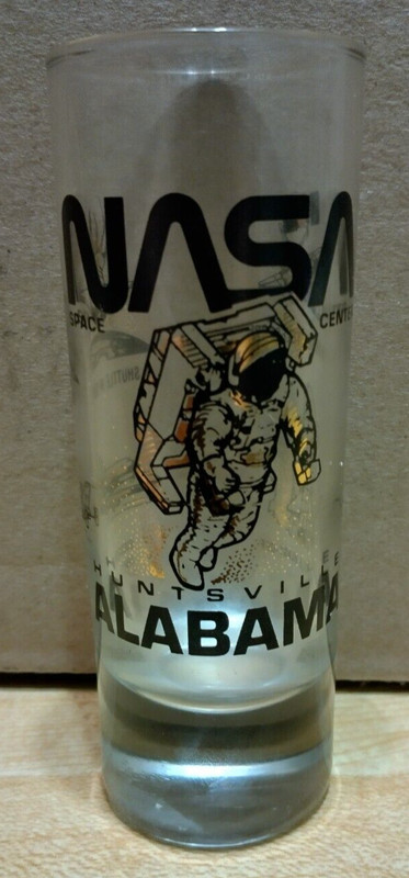 NASA Space Center Huntsville Alabama Shot Glass Shuttle Hubble Telescope