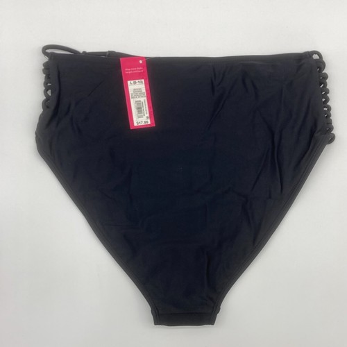 Xhilaration Women’s Strappy Knotted High Waist Bikini Bottoms Black New - Picture 3 of 7