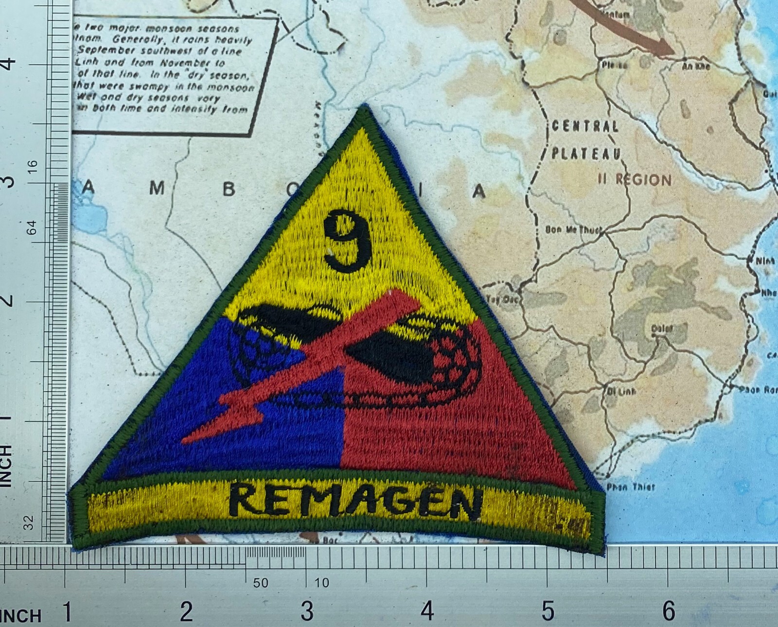 Patch , US Army Patch 9th ARMORED Division With Tab REMANGE , tank , T2 ...