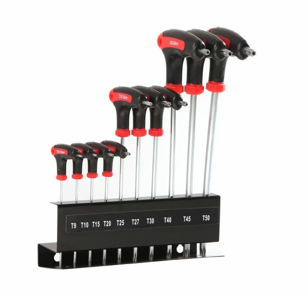 Torx Schraubendreher Schraubenzieher Satz Mit Stirnloch 10 Tlg T-Griff HT 8045-image