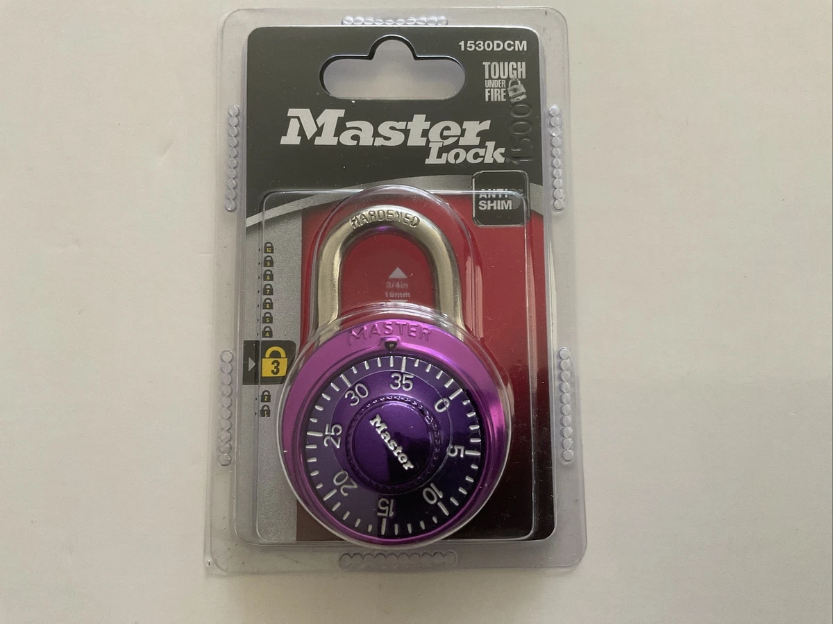 Master Lock Dial Combination Padlock, Purple