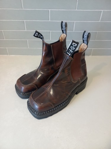 John Fluevog Boots Mens US Size 7.5 Booties Wagons 240 Chunky DDFT - Picture 7 of 18