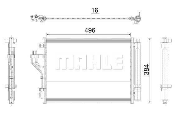 AC 43 000P MAHLE Condenser, air conditioning for HYUNDAI,KIA