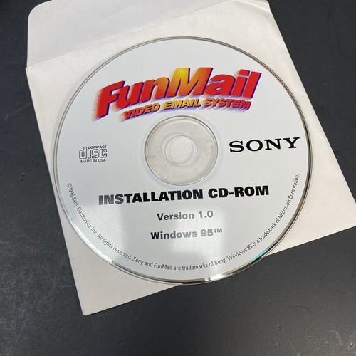 Vtg Sony Funmail Email Videoing System 1.0 Windows 95 Color Camera HTF 1995 - Afbeelding 10 van 14