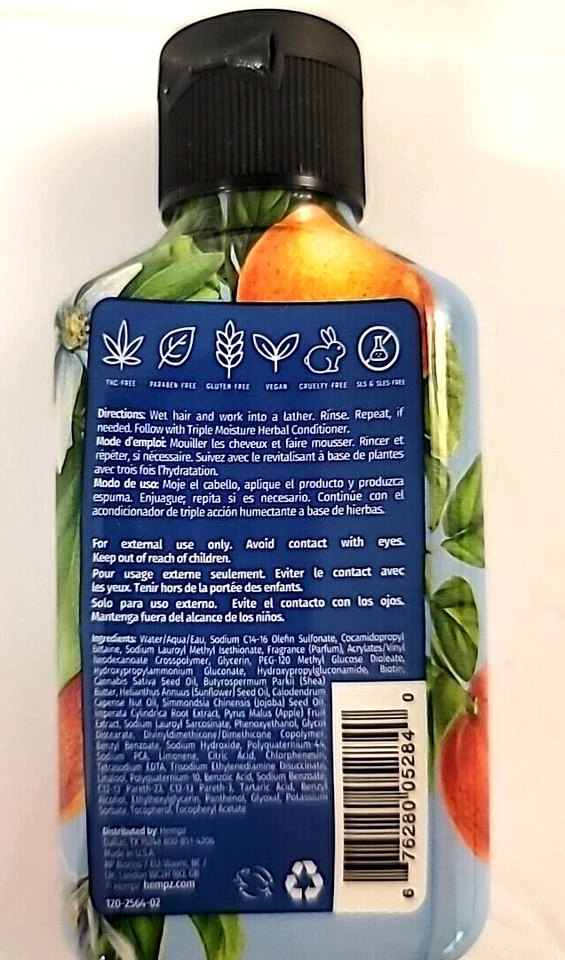 3 Travel Size Hempz Triple Moisture Fresh Citrus Shampoo/Conditioner/Lotion - Image 3 of 4