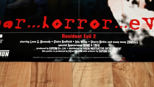 1997 Resident Evil 2 Leon & Claire Redfield Very rare Poster 82x57cm Capcom - Picture 6 of 8