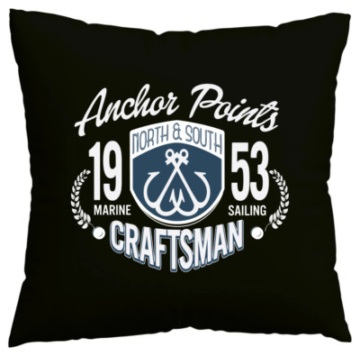 Kissenbezug MARINE SAILING ANCHOR POINTS CRAFTSMAN ANKER SKULL PI Schwarz 602188