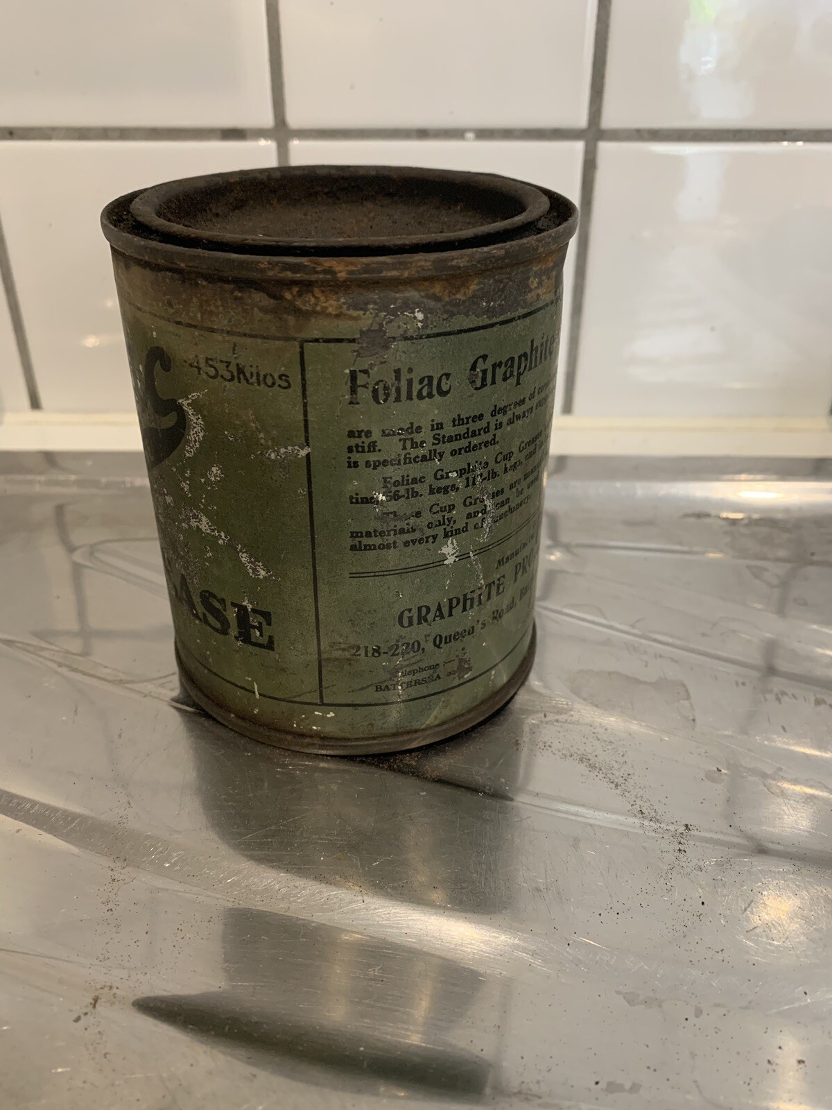 Foliac Graphite Grease 1lb Tin Can Very Rare Not Shell BP Castrol Mobil