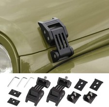 Black Stainless Steel Hood Catch Latches For 2007-2026 Jeep Wrangler Jk Jl Jt