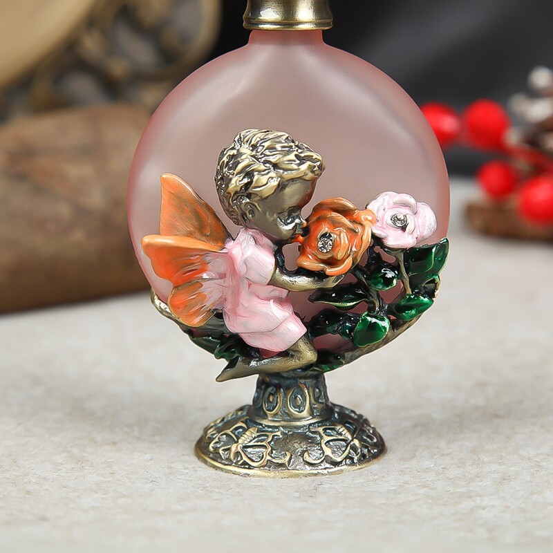 30ml Cherub Angel Perfume Bottles Vintage Refillable Crystal Glass