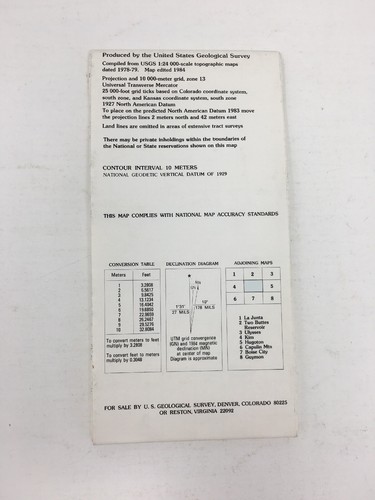 1984 USGS Geological Survey Topographic Fold Out Map Springfield CO KS OK - Picture 2 of 3