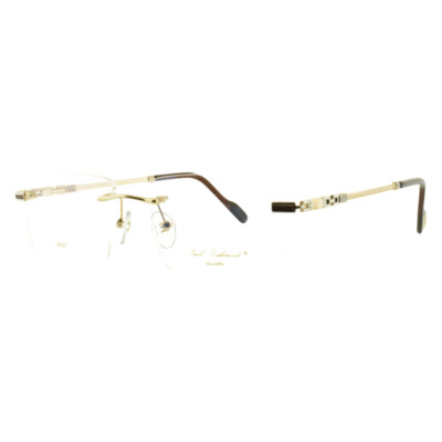 NEW!! PAUL VORSHERONT PV376A C1 23KGP Handmade Gold Rectangle Rimless Mens Frame