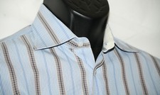 Robert Graham 39 15.5 shirt long sleeve striped flip cuff shirt Men's