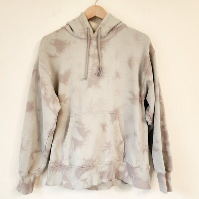Aritzia TNA Cozy AF Fleece Tie Dye Boyfriend Hoodie Sweatshirt Sz 1/S  Athleisure