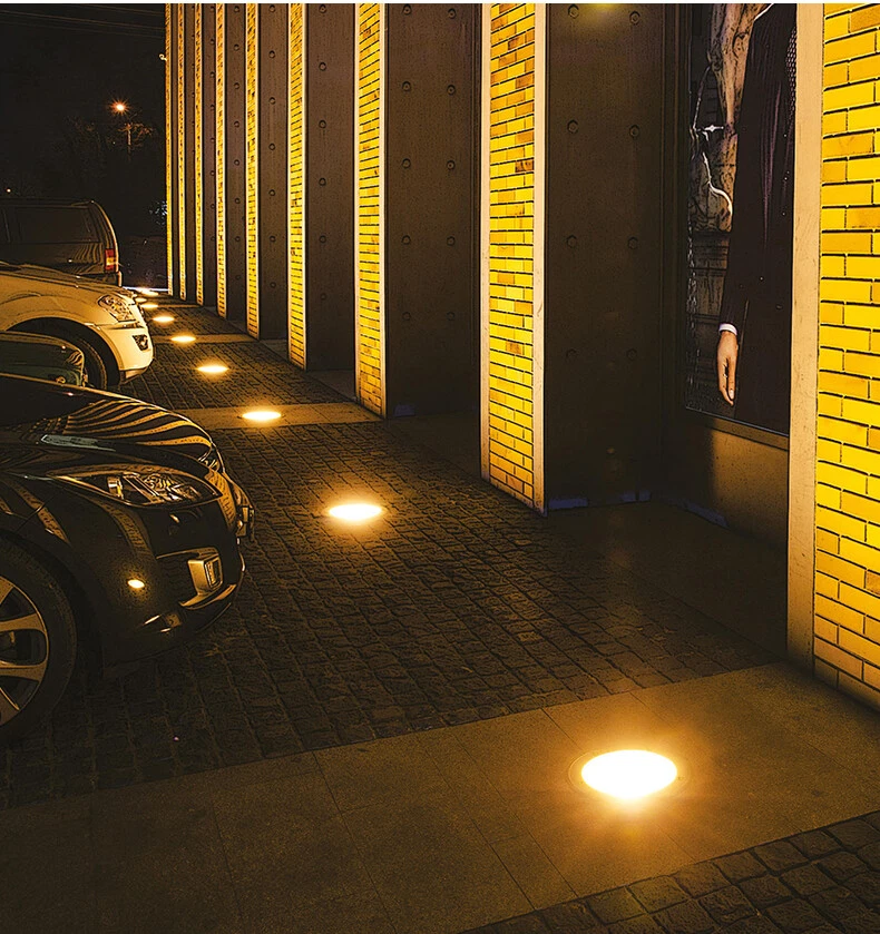 5w DC12v LED Spot En Terrasse Lampe Encastré Exterieur Jardin Blanc Pur Ronde - Photo 4/4