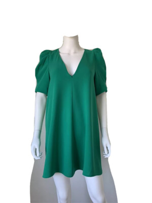 Zara Green Dress short sleeves sz Medium | eBay