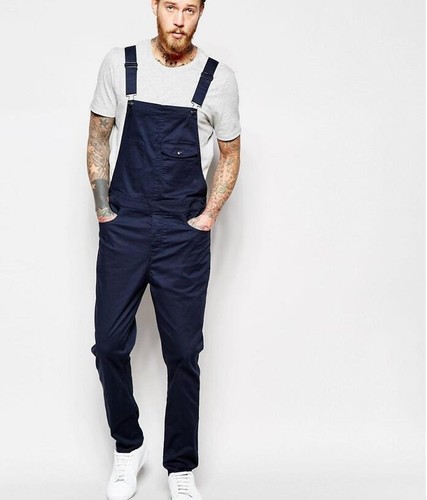 New Men's Casual Denim Pants Trousers Overalls Suspenders Dungarees Jeans Bibs - Picture 5 of 17