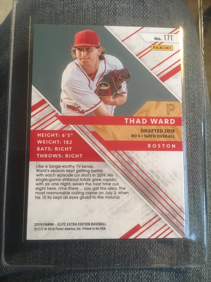 2019 Elite Extra Edition Base #171 Thad Ward SILVER #74/999 - Boston Red Sox - Image 3 of 3