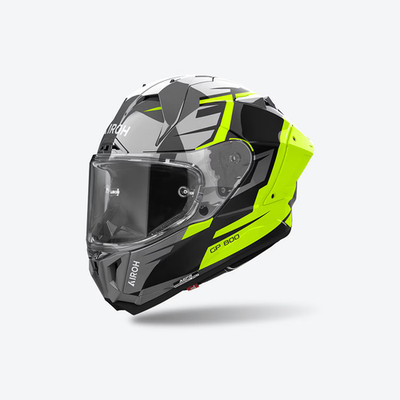 AIROH Gp 800 Master Full Face Helmet YELLOW GLOSS HPC Carbon + Dark Visor