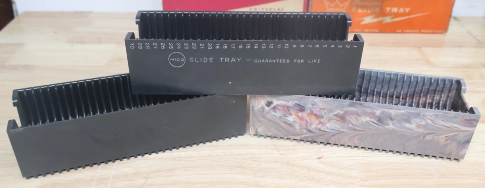 Bonito lote x3 bandejas de diapositivas vintage TDC Yankee Sawyers Selectray Se adapta a 30 diapositivas de 35mm Foto 4 de 4