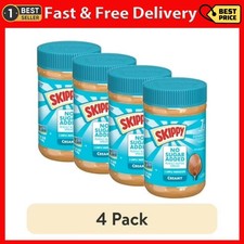  4 Pack SKIPPY No Sugar Added Creamy Peanut Butter