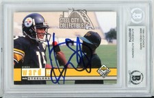 Hines Ward 1998 Upper Deck Choice Rookie Autograph Card #400 BGS Authentic. rookie card picture