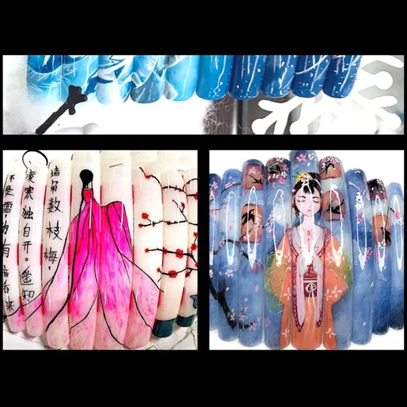 10Pcs Stiletto Nail Tips Extra Long Shape Clear Half Cover False Nail Art Tip GS - Image 4 of 4