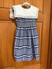 Polly Flinders Smocked Blue Dress 4/5