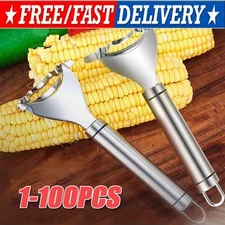 Stainless Steel Corn Cob Peeler Stripper Remover Kitchen Cutter Thresher Tool US