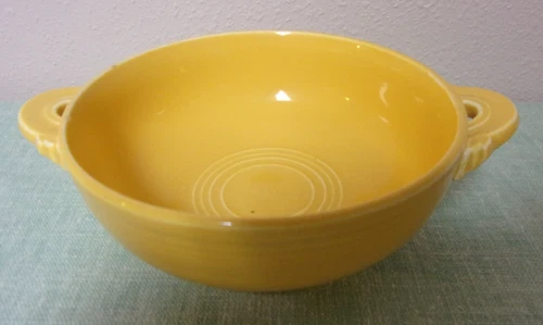 Original Vintage Fiesta Fiestaware Yellow Cream Soup Bowl with Handles