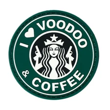 Voodoo Tactical 07-0901 Rubber "I Love Voodoo & Coffee" Patch