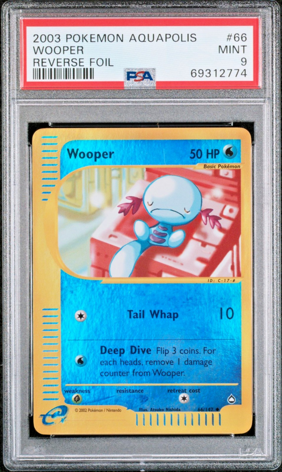Pokemon TCG Wooper 66/147 Reverse Holo Aquapolis PSA 9 MINT