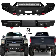 Vijay For 2005-2007 Ford F250 F350&Excursion Front/Rear Bumper w/ Lights D-rings