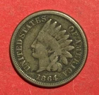 1864 US Copper Nickel Indian Head Cent! VG/FINE! Civil War Days! Old Coin!