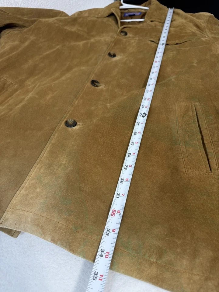 Vintage Pendleton Button Down Suede Leather Tan Shacket Shirt Jacket Sz XXL Flaw - Image 2 of 4