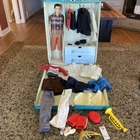 Vintage 1961 Ken Doll 750 Flocked Hair W/ Case and Outfits & Accessories