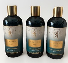  3 Bath  Body Works EUCALYPTUS PINE Fragrance Body Wash Foam Bath 10 Oz-New   