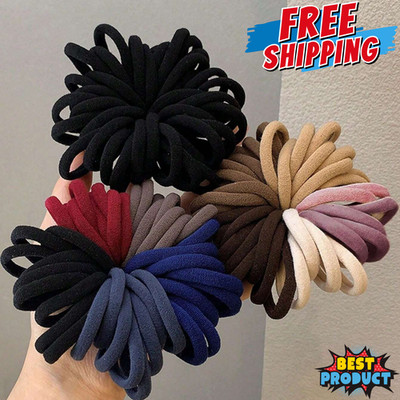 Men Women Hair Ties Soft Seamless Hair Bands Fr Thick Thin Hair Ponytail Holders