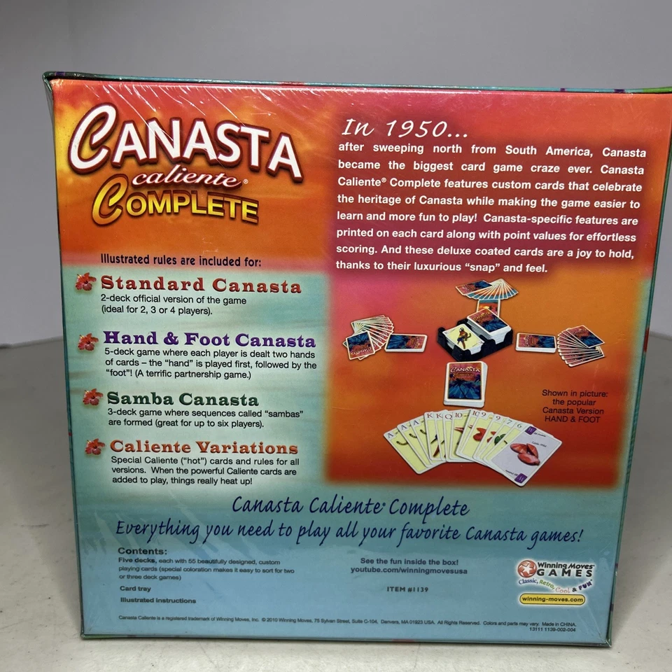 NEW Canasta Caliente Complete 5 Decks Winning Moves Card Games Hand & Foot Samba - Image 2 of 4