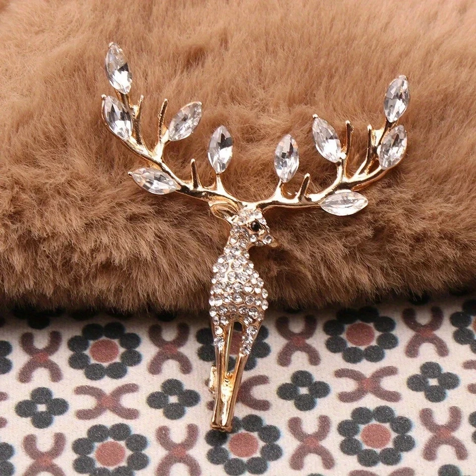 Broche Dear folheado a ouro amarelo 14k corte marquesa simulado diamante 1,54 quilates - Imagem 2 de 4