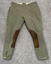 The Tailored Sportsman English Riding Habits Pants Vintage Green Tan 34 Regular