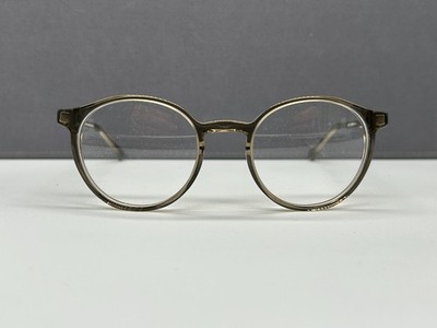 Baars Eyeglasses Frames Woman Men Gray Brown Round Minimal Magnet Temple Large
