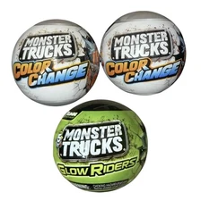 Lot of 3 Zuru Monster Trucks (2) Color Change (1) Glow Mystery Trucks - NEW