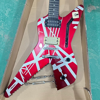 #ad Stripes Shark Electric Guitar with A Point String Speed Playing Metal Van Halen $465.50