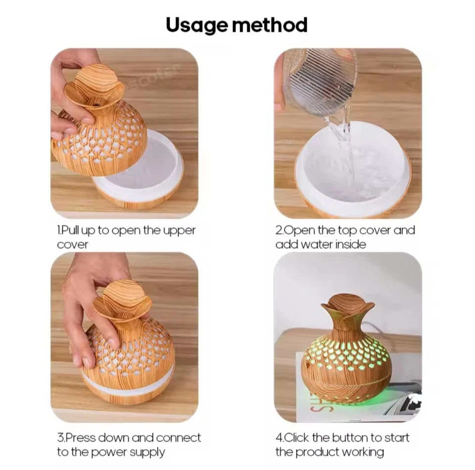 Diffusore di Aromi per Aromaterapia con Luce LED E Umidificatore Di Aria - Immagine 2 di 3