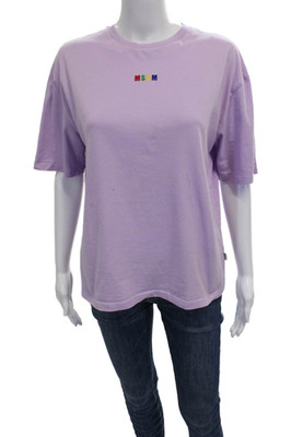 MSGM Childrens Girls Short Sleeves Tee Shirt Lavender Size 14